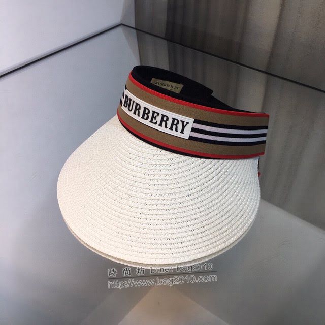 Burberry爆款女士帽子 巴寶莉新品空頂帽髮夾 巴寶莉編織草帽  mm1242